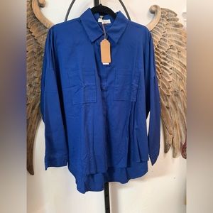 NWT Blue button down shirt .
